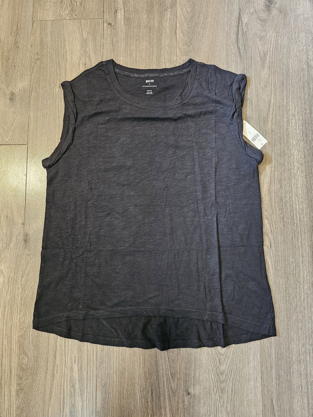 Anthropologie Black Crewneck Sleeveless Tank